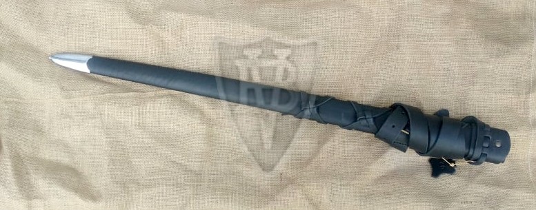 Sword-Scabbard with belt from Leather, with metal cap